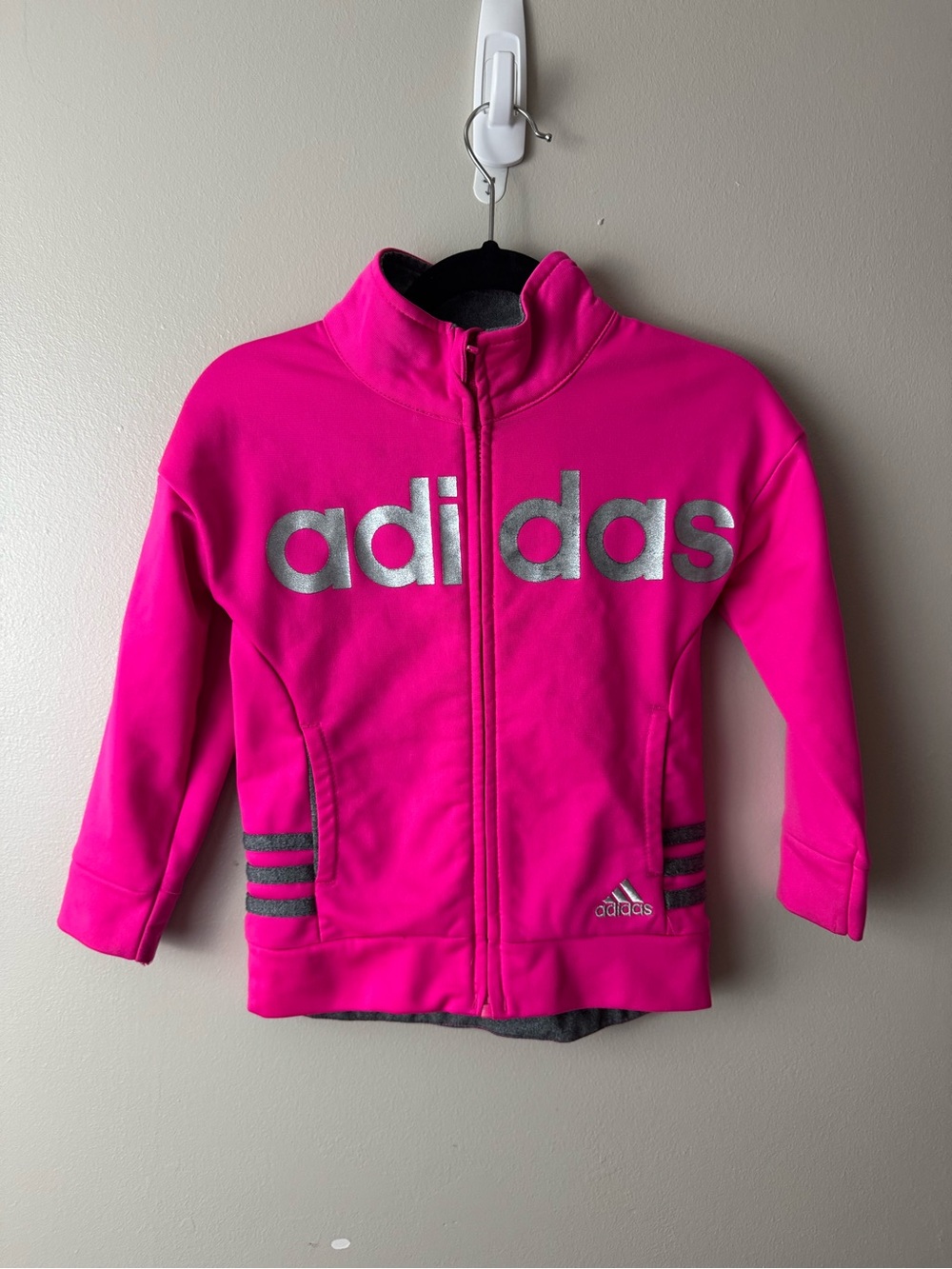 Girls adidas Pink Zip-Up Track Jacket 3T
